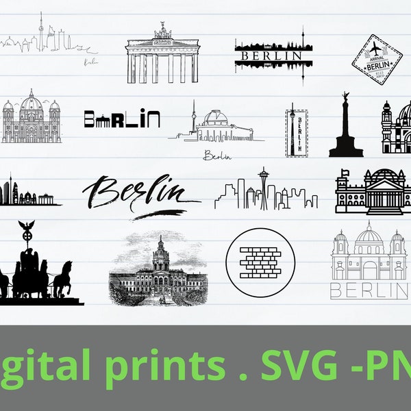 Berlin SVG Schnittdatei | SVG |png|Kommerzielle und persönliche Nutzung | Sofortiger Download Design für Cricut oder Silhouette