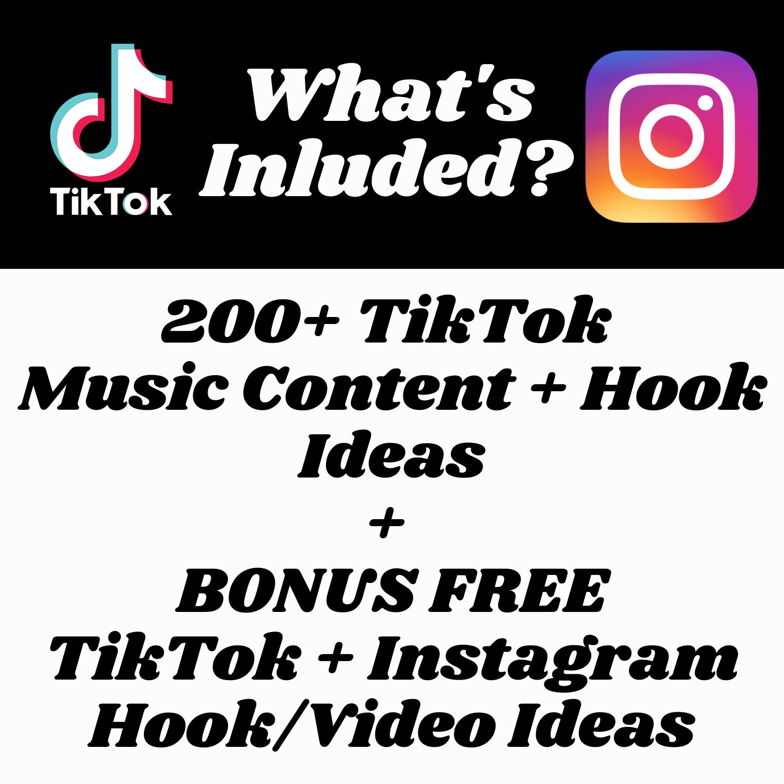Music Tiktok Content Hook Content Idea for Social Media Tiktok Etsy
