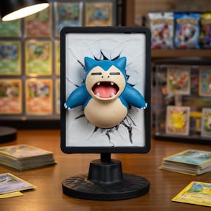 Snorlax Breaking Out Display STL 3MF File – Inspired by Pokémon | 3D Print Fan Art Figurine Stand