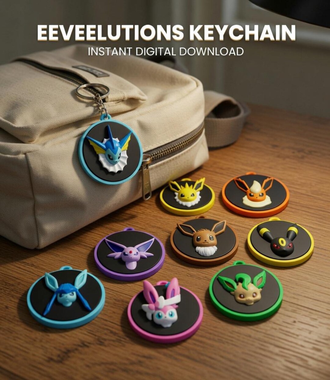 Eeveelutions Keychain Bundle – 9 STL Files – 3D Print Fan Art – Instant ...