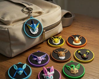 Eeveelutions Keychain Bundle – 9 STL Files – 3D Print Fan Art – Instant Digital Download