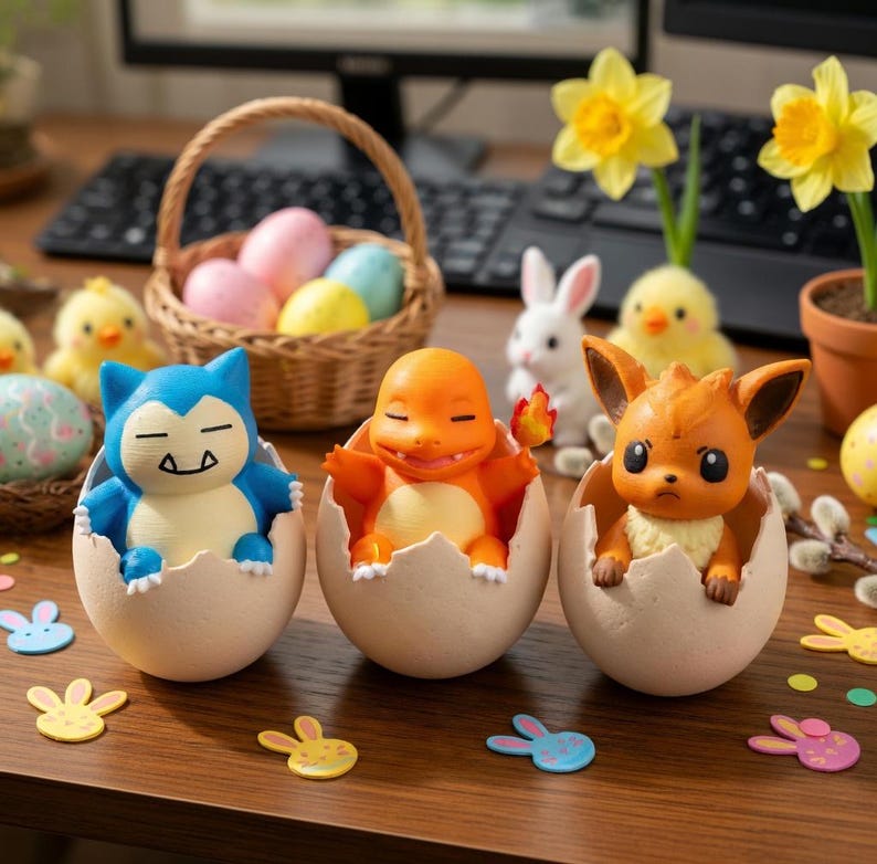 Pokemon Egg Hatch Bundle STL 3MF File – 9 Designs (gengar, Charmander ...