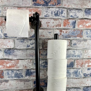 Industrial Style Pipework Steel Toilet Roll Holder & Storage | Loft Living | Steampunk Furniture | Toilet Paper Holder