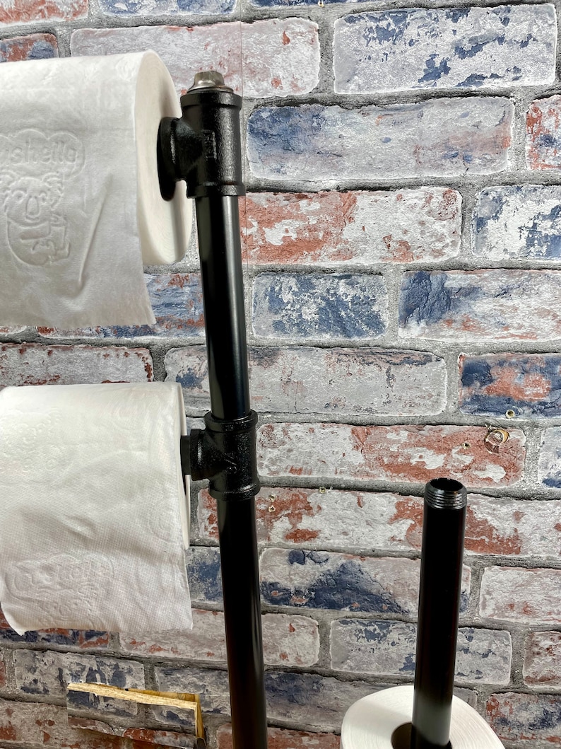 Industrial Style Pipework Steel Free Standing Double Toilet Roll Holder industrial-style-pipework-steel-free-standing-double-toilet-roll-holder