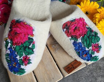 Handgemaakte wollen warme pantoffels dames huisschoenen cadeau voor haar, cadeau voor pensioen, Kerstmis, cadeau voor moeder, zus, grootmoeder, cadeau-ideeën