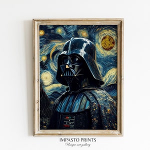 Star Wars Darth Vader Van Gogh Painting - Star Wars Digital Print | Darth Vader Wall Art | Star Wars Posters | Star Wars Painting