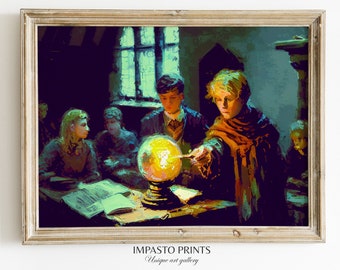 Wizarding Inspired Poster, Vintage Wizard School, Potter Prints, Alchemy Lesson, Oil Painting, Students Prints, Wall Art, Printable Decor