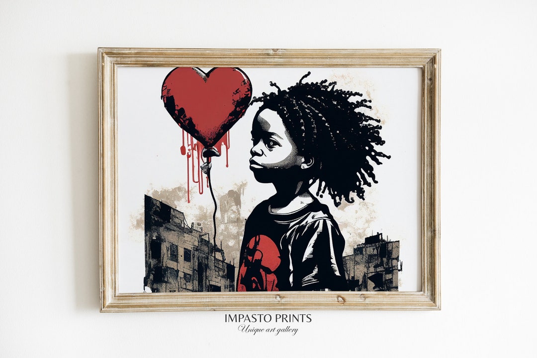 Banksy Inspired Art Painting Wall Art Banksy Street Art Prints Balloon