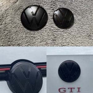 VW Golf 8 VIII Front & Heck Emblem Schwarz Zeichen Logo Gti Gtd R Bild 1