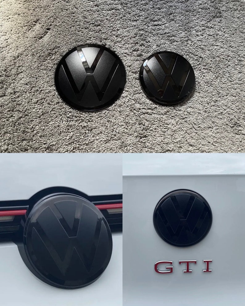 VW Golf 8 VIII Front & Heck Emblem Schwarz Zeichen Logo Gti Gtd R Bild 1