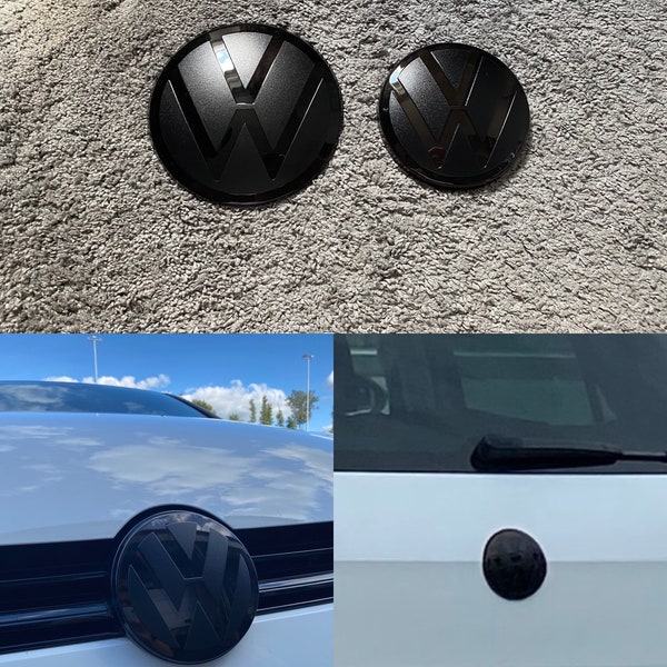 VW Golf 7 VII Front & Heck Emblem Schwarz Zeichen Logo Facelift VorFacelift