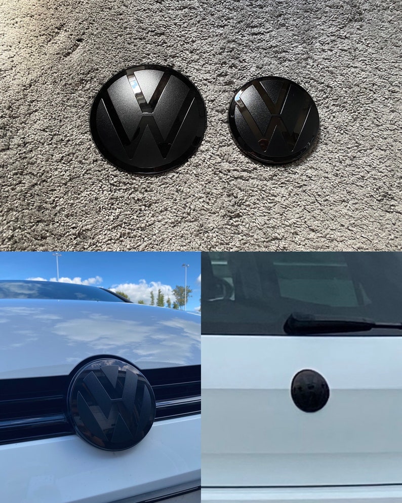 VW Golf 7 VII Front & Heck Emblem Schwarz Zeichen Logo Facelift VorFacelift Bild 1