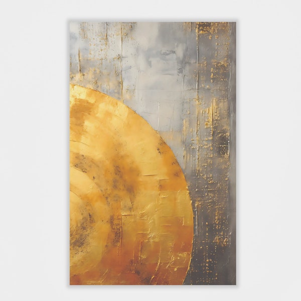 Gold and Grey Abstract Printable Wall Art, Contemporary Home Decor, Digital Painting, Minimalist Modern Art, Textured Effect