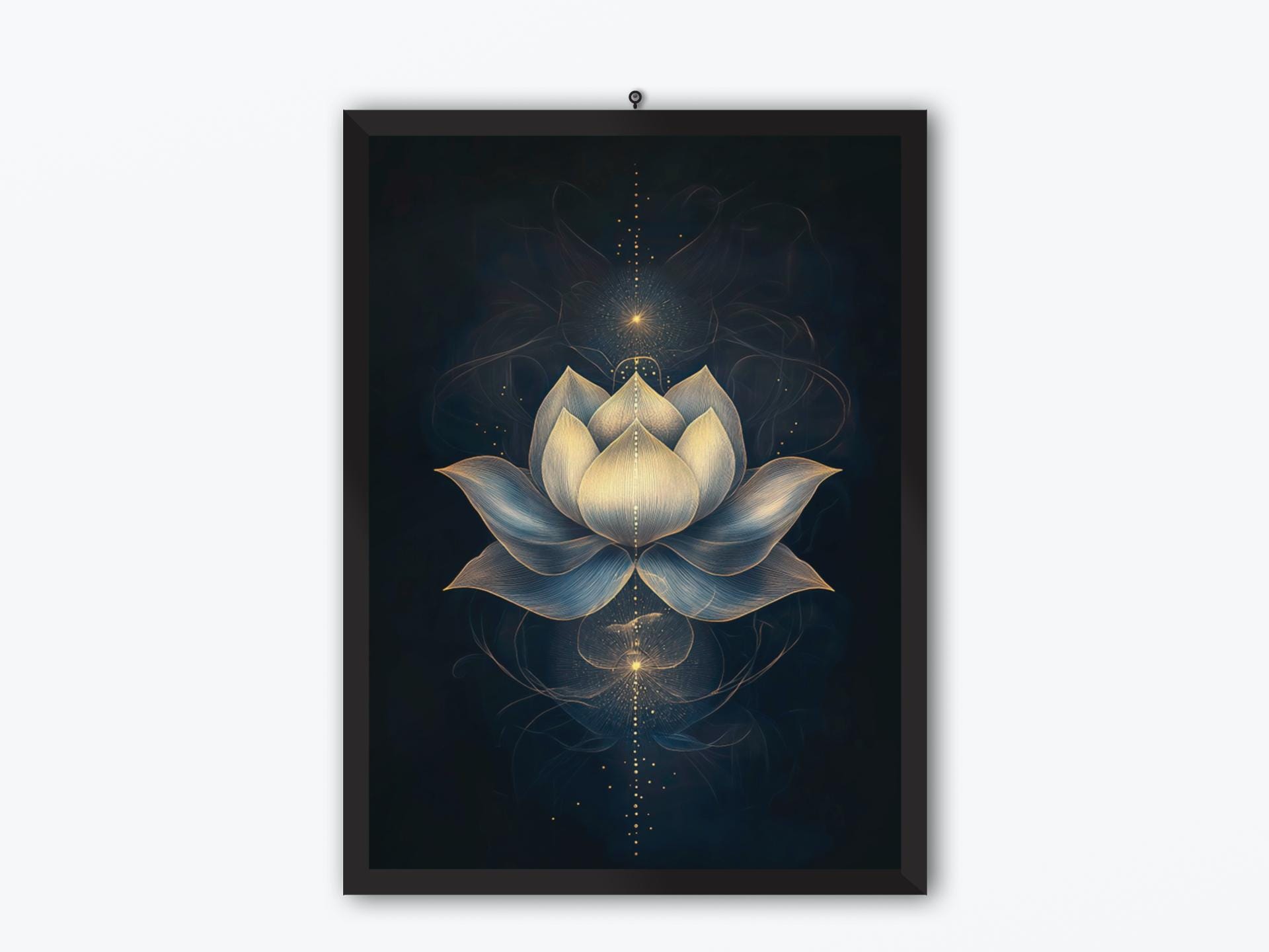 Illuminated Lotus Flower Art Print - Digital Download for Spiritual and ...