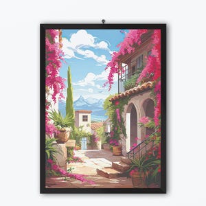 Breathtaking Mediterranean Villa Art Print - Digital Download for Home and Office Decor