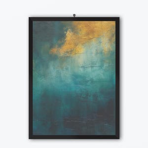 Teal & Gold Abstract Art Download - Modern Home Decor