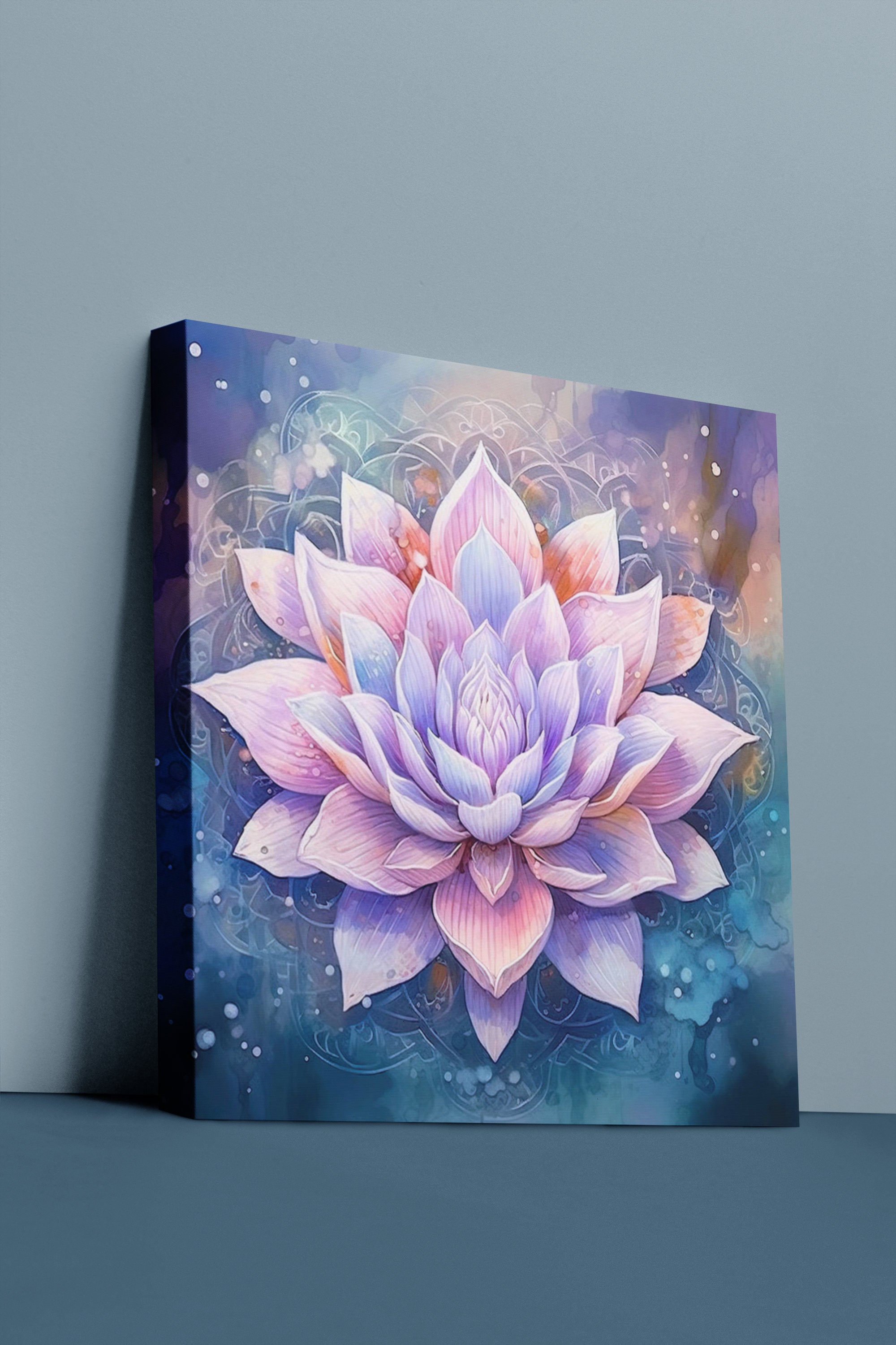 Enchanted Lotus Flower Art Print - Spiritual Digital Wall Art, Tranquil ...