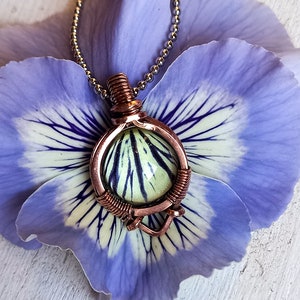 Violet pendant, Botanical Amulet, real flower pendant, resin jewel, jewel with flower, natural pendant, wire pendant image 1