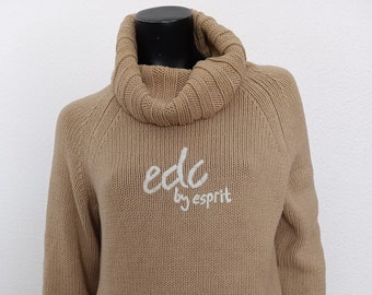 Vintage Y2K EDC by Esprit beige knitted roll neck sweater. Medium