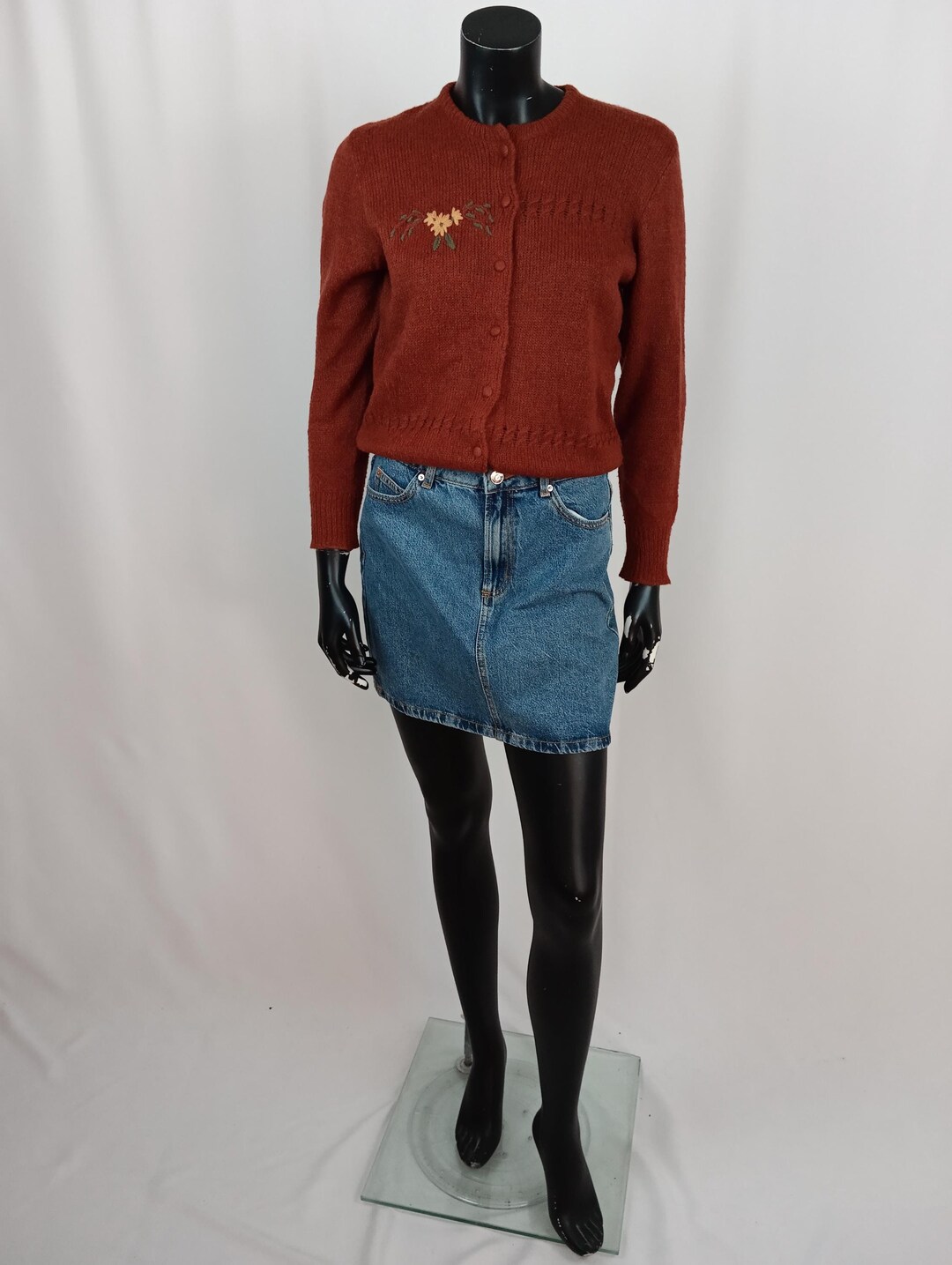 1970s Vintage Dark Green Cardigan - S