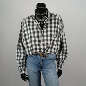 Vintage Armani Shirt, Y2K Giorgio Armani Shirt, Armani Cotton Shirt, Armani black and white check shirt, Vintage Armani Jeans Gingham Shirt