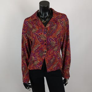 Vintage blouse, crazy print blouse, vintage shirt, kitsch vintage shirt, vintage 80s shirt, vintage paisley shirt, psychedelic print shirt