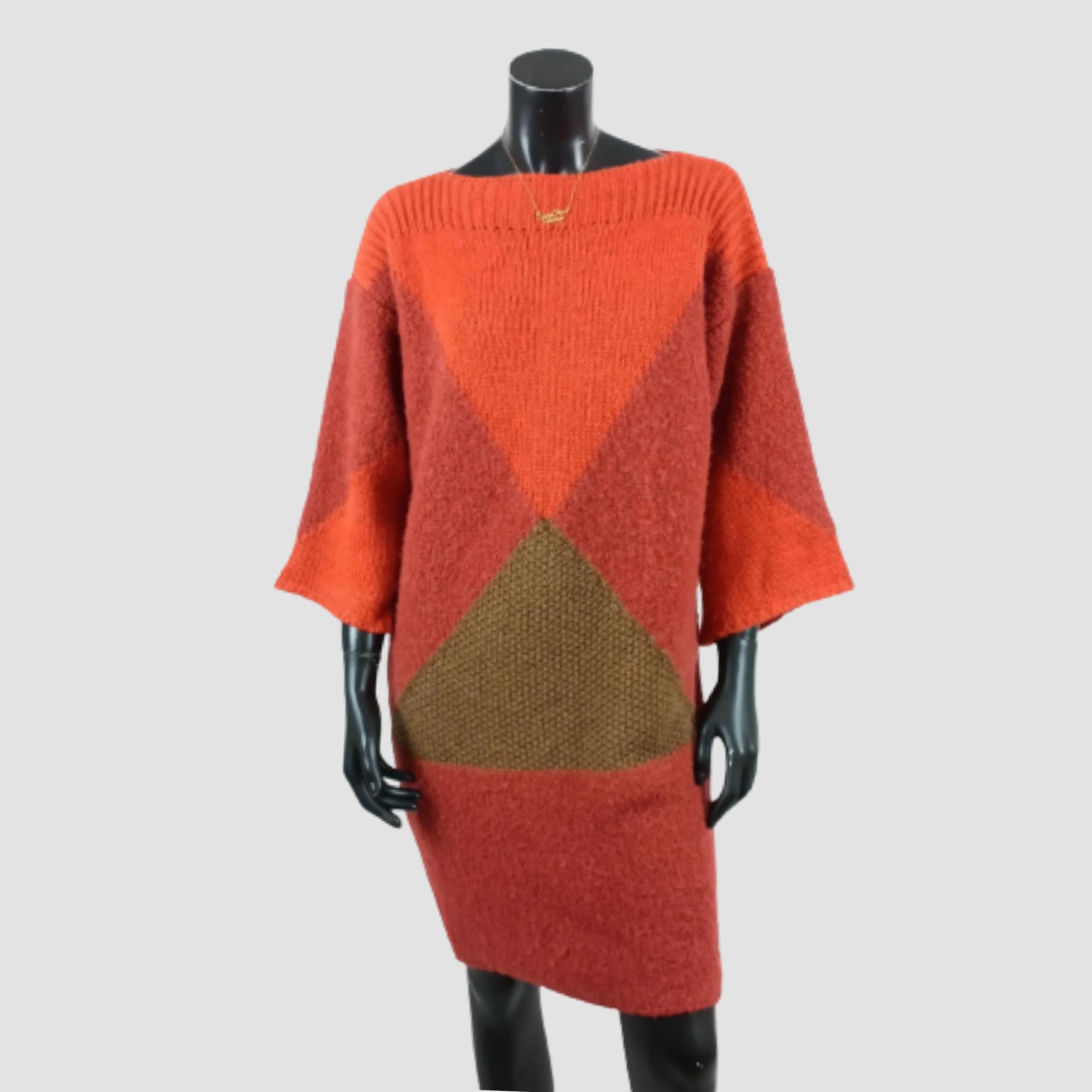 stella mccartney knitted dress Y2K Sweater Dress: Virgin Fleece Wool, Alpaca Knitwear Swatch:#598c58