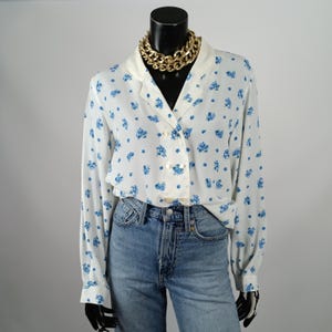Vintage Seidenbluse, Vintage Seidenhemd, Seidenbluse, Vintage Blumen Seidenbluse, klassische Seidenbluse, schicke Seidenbluse, edles Hemd