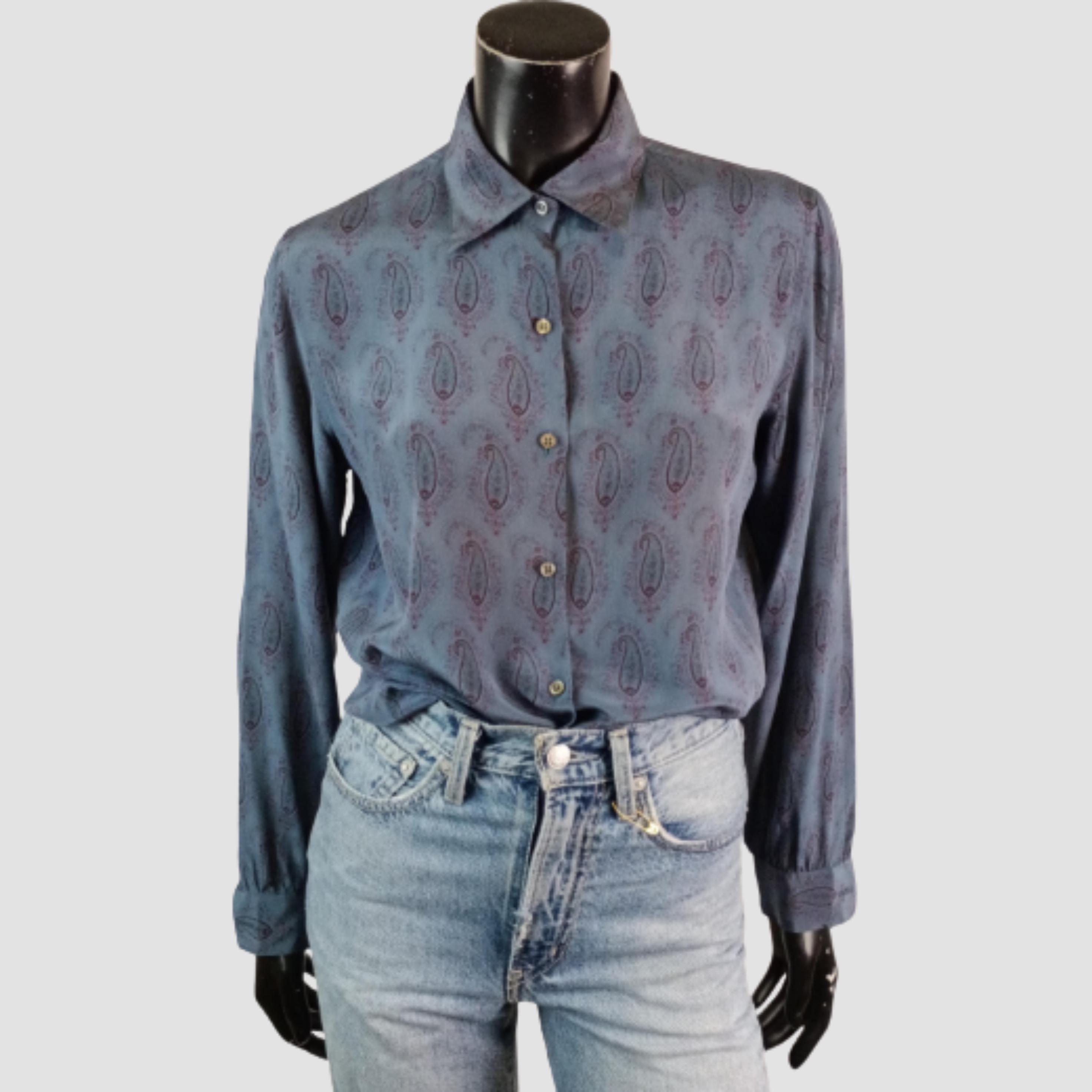 Chemisier Femme Ann Taylor Noir - Manches Bouffantes Dentelle - Taille L - Coton Et Modal - Occasion Très Bon état