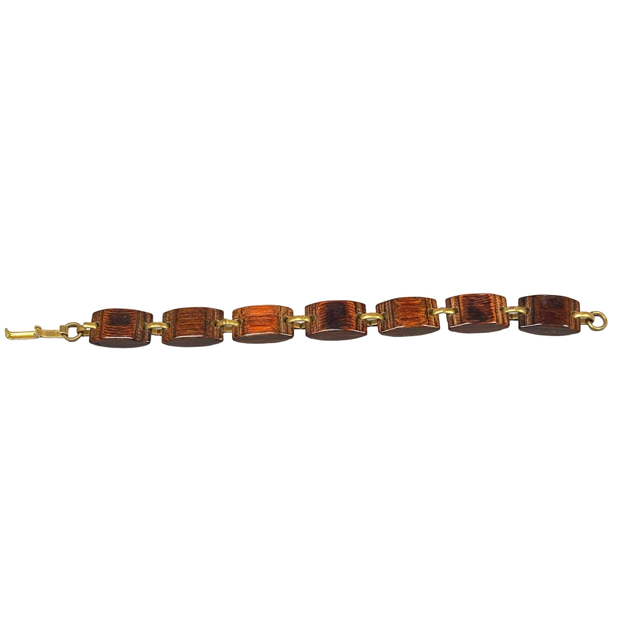 【VINTAGE HOLLYWOOD】Rectangle Stone Bracelet★送料・関税込 VINTAGE Made in British Hong Kong Rhinestone Stretch