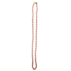 Vintage Pink Beaded Necklace 28 inches
