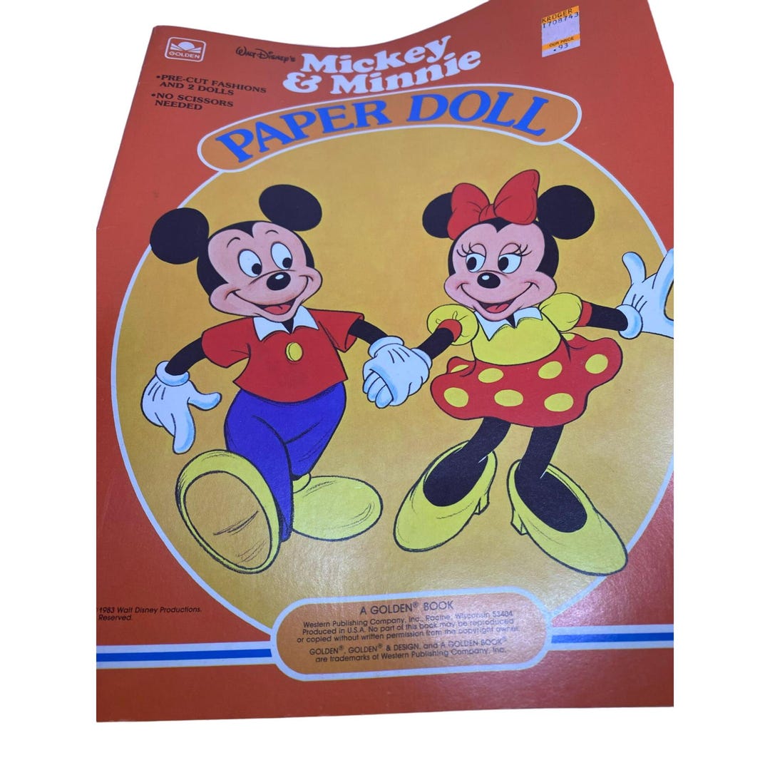 Vintage 1983 Walt Disney Mickey & Minnie Paper Doll Book - Etsy