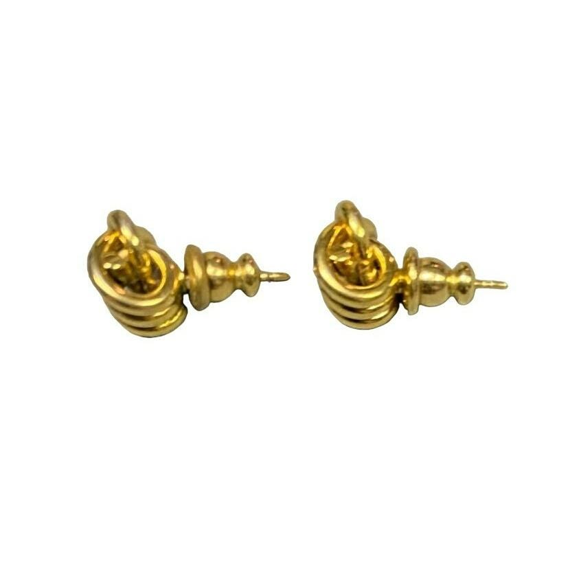 Vintage Knot Stud Pierced Earrings - Gold Tone - Etsy