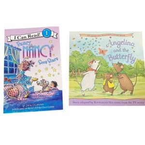 Lot of 2 Books - Fancy Nancy Sees Stars by Jane O&#39;Connor and Angelina and the Butterfly by Katharine Holabird