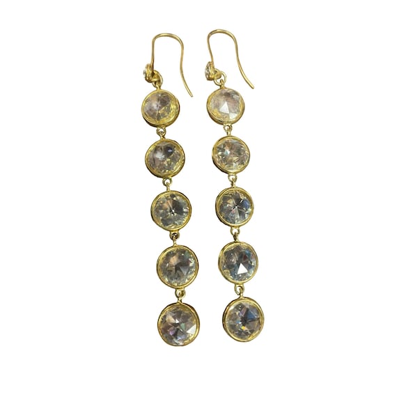 Vintage Henri Bendel Gold tone and Chrystal Drop … - image 3