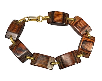 【VINTAGE HOLLYWOOD】Rectangle Stone Bracelet★送料・関税込 VINTAGE Made in British Hong Kong Rhinestone Stretch