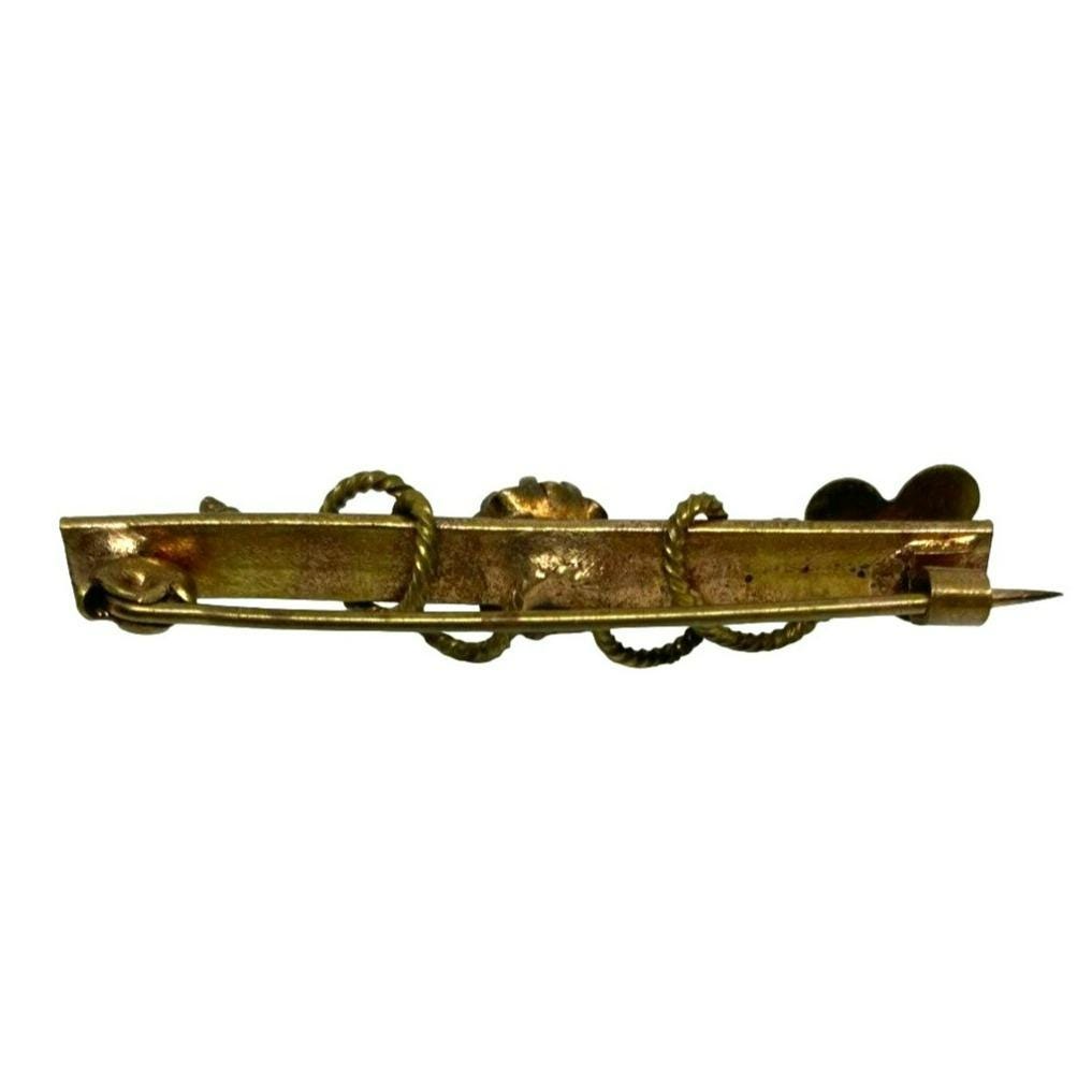 Petite Broche En Métal Doré Début 1900 - Vintage - Occasion