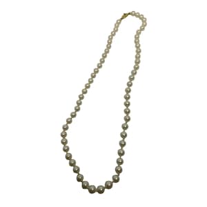 Vintage Signed Monet Faux Pearl Necklace 16 inch Strand Knotted