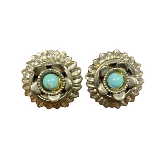 2 Vintage Boho Southwestern Clip and Screw back E… - image 2