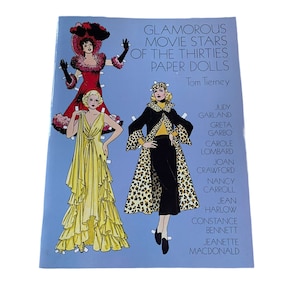 Bambole di carta glamour delle star del cinema degli anni Trenta di Tom Tierney 1978 Rare