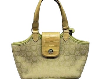 Bolso de hombro pequeño vintage Brighton verde lima de los años 90, raro