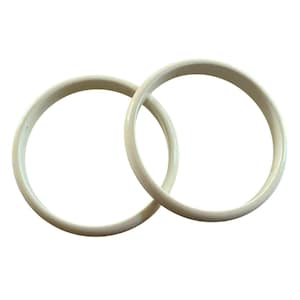 Vintage White Acrylic Bangle Bracelets Set Of 2 Minimalist Circular Design Womens