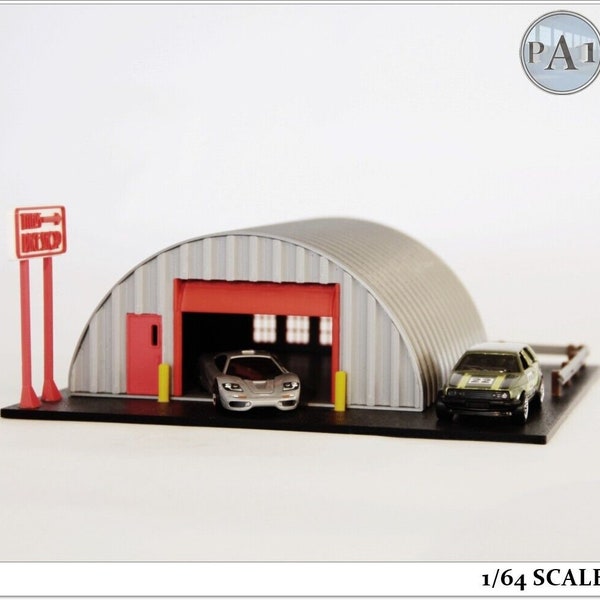 Steel Dome Garage and Shipping Containers Compatible With Hot Wheels Matchbox 1 64 diecast cars