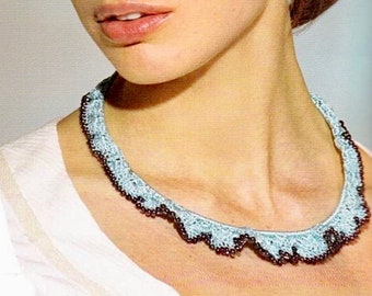 Crochet Jewelry Pattern Crochet Necklace Pattern, crochet choker beads pattern, vintage pattern, crochet accessories