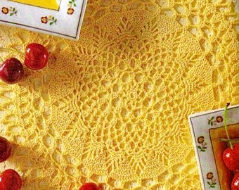 Doily CROCHET PATTERN, lace placemat crochet, table accessories crochet pattern, table center crochet, vintage pattern, easy crochet