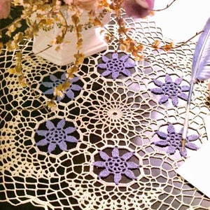 Crochet Doily Flower Pattern lace flower placemat pattern lace tablecloth crochet pattern floral table accessories crochet vintage doily