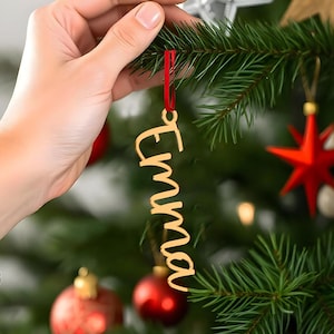 Personalized Name Christmas Ornament, Custom Acrylic Script Font Gift Tag, Stocking Stuffer Decoration
