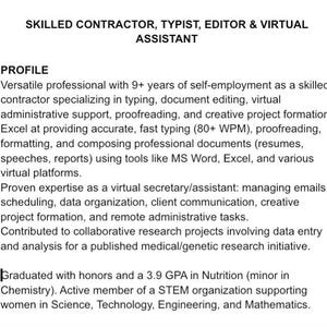 In Need Of Typing & Editing, Data Entry, Virtual Assistance? Write me!