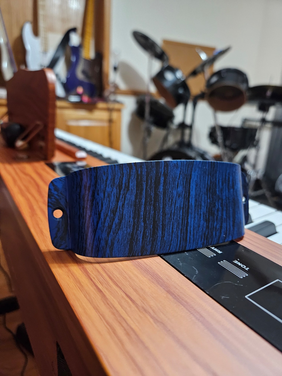 Custom Jazz Bass Pickup Cover,blue Wood Graphics Etsy