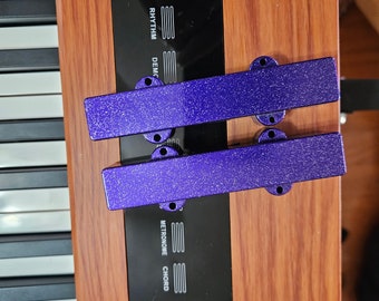 Custom Bass Guitar Pickup Covers 5 str Purple w/Silver Flake